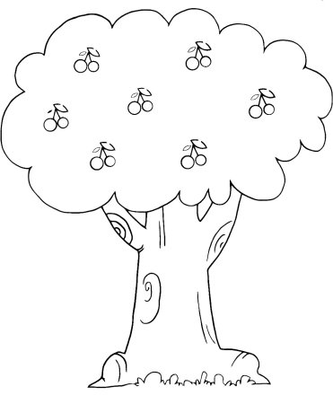 Дерево раскраска для детей