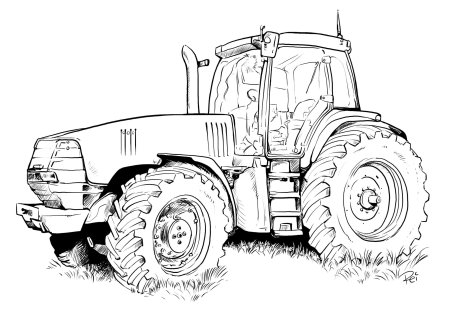 Трактор контурный рисунок (48 фото)