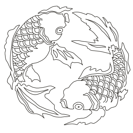 Японский орнамент рыбы