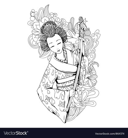 Гейша Векторная Графика