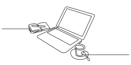 Векторные изображения контурные ноутбук