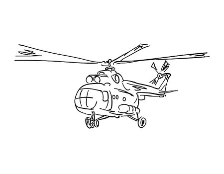 Эскиз вертолета ми-8