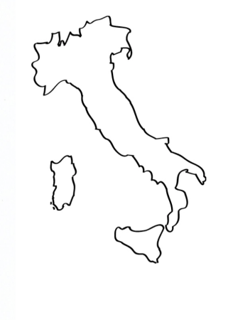 Карта Италии контур