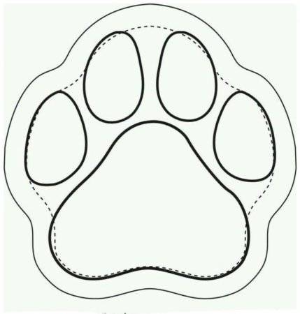 Трафарет лапы собаки