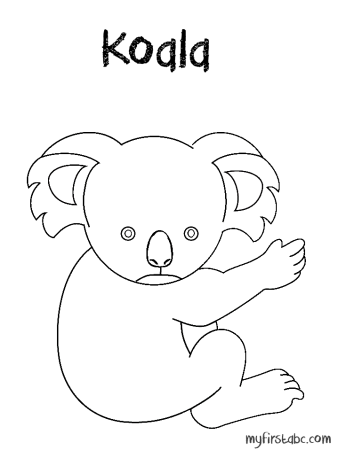 Коала раскраска для детей