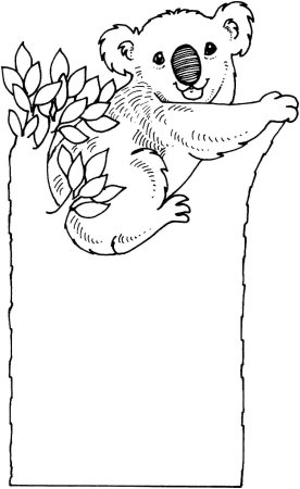 Коала черно белая для детей