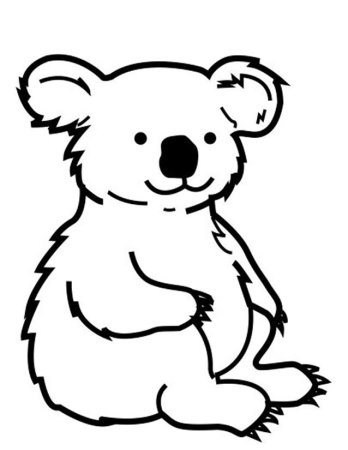 Коала рисунок раскраска