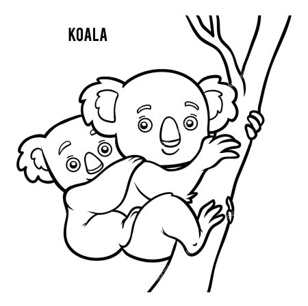Коала трафарет