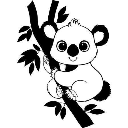 Коала. Раскраска
