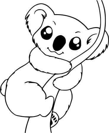 Коала черно белая