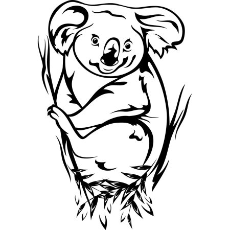 Трафарет животного коала