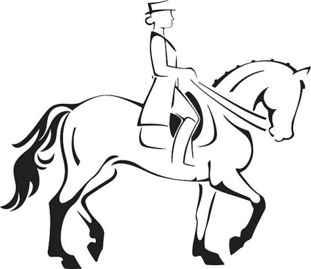 Силуэт лошади выездка