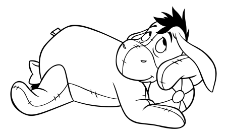 Раскраски Винни пух Дисней ослик