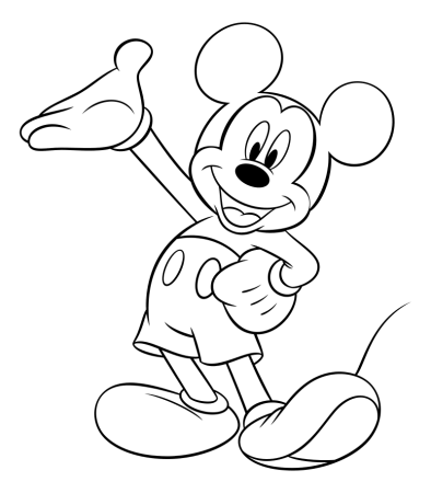 Разукрашки для детей Микки Маус