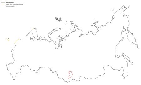 Контурная карта России с указанием городов