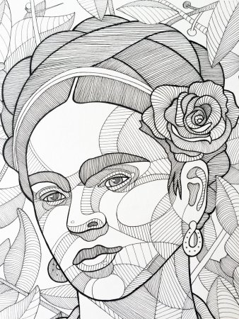 Фрида Кало линии контур