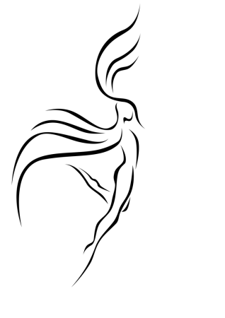 Силуэт девушки с крыльями