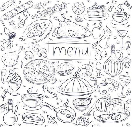 Мясные продукты раскраска
