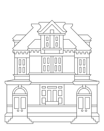 Раскраска здания архитектуры