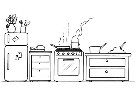 Раскраска кухня