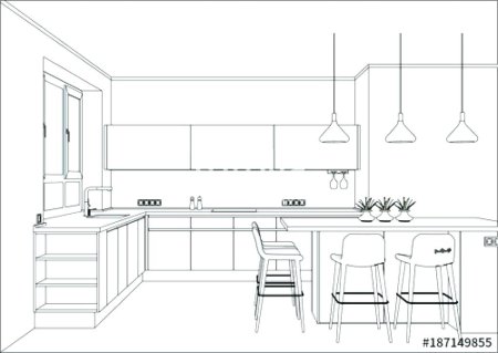 Эскиз современной кухни