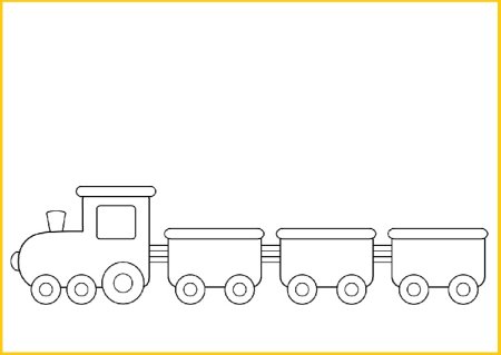 Раскраска поезд с вагонами для детей