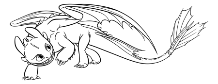 Раскраска Беззубик ночная фурия