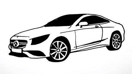 Контурный рисунок автомобиля