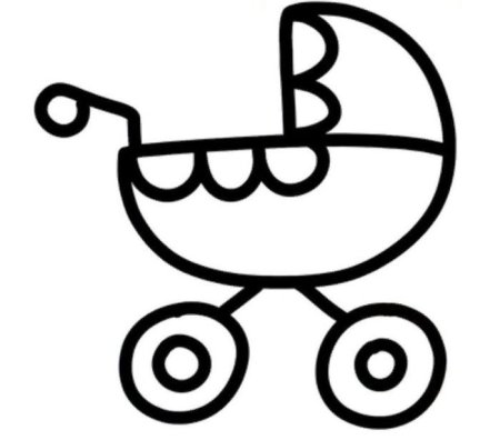 Коляска раскраска для детей