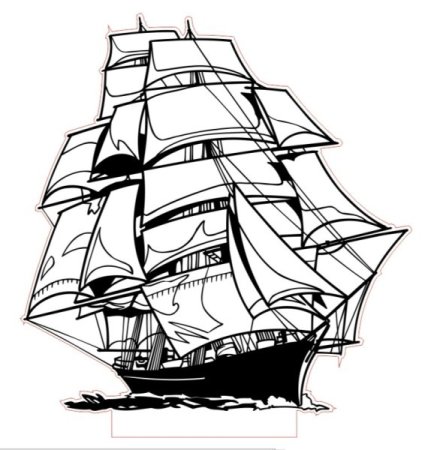Корабль раскраска для детей