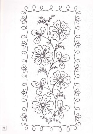 Растительный орнамент тамбурным швом