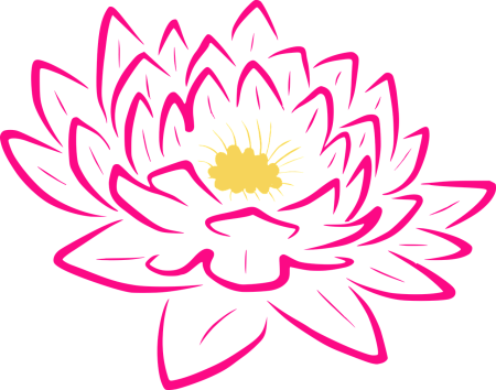 Цветок лотоса контур