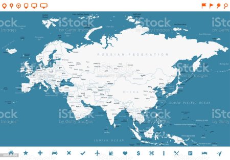 Карта Евразии контур