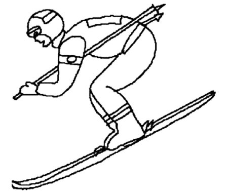 Раскраска спорт лыжи