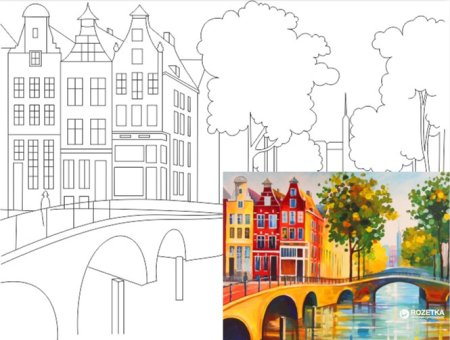 Холст с нанесенным контуром