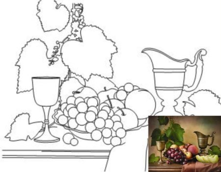 Натюрморт по контуру