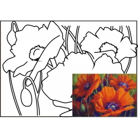 Рисование по контурам на холсте