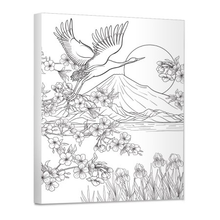 Холст-раскраска "полёт журавля" 30х40 см