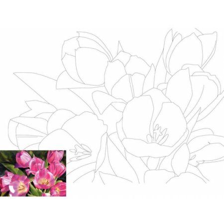 Холст грунтованный на картоне с контуром Сонет dk13701