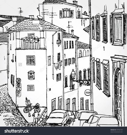 Вид старого города раскрасить