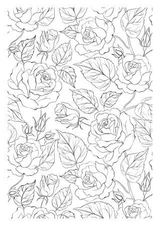 Паттерн цветы карандашом