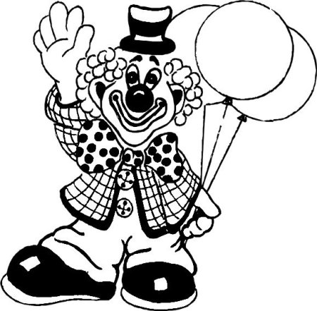 Клоун жонглер раскраска
