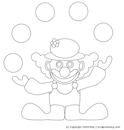 Раскраска клоуны для детей