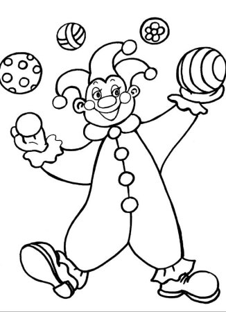 Веселый и грустный клоун раскраска