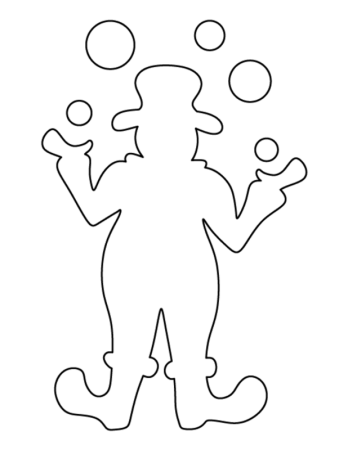 Раскраска для детей клоун с мячами