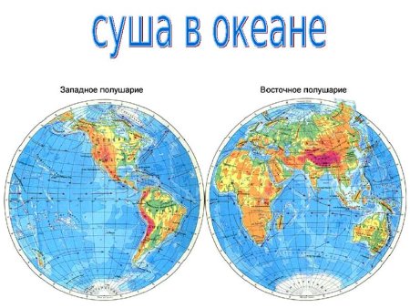 Глобус физическая карта полушарий