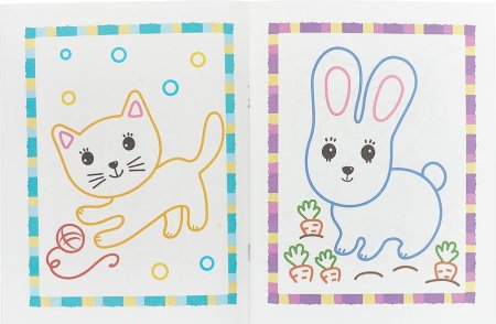 Раскраски для детей с цветным контуром