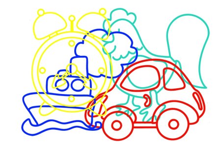Наложенные изображения транспорта для детей