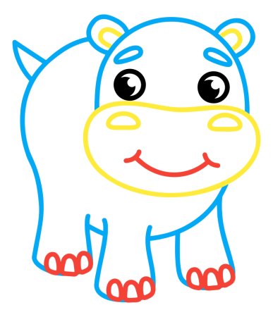 Раскраски с цветным контуром для детей 3-4 лет