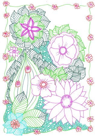 Раскраска антистресс в цвете